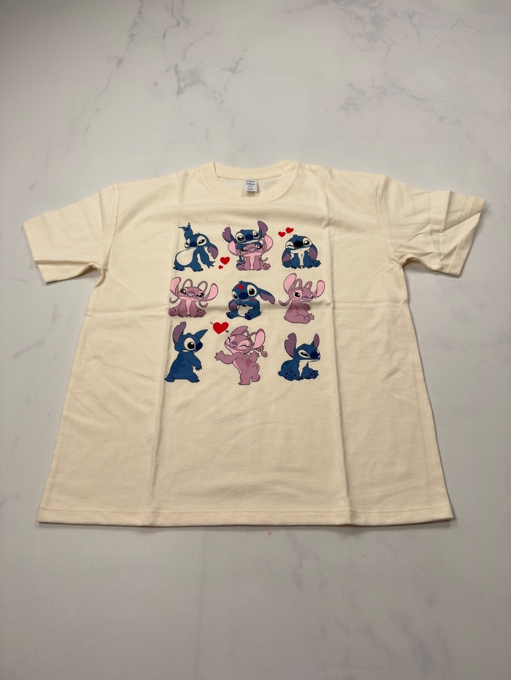 Old Navy x Disney Stitch Graphic Tee Cream 2010s Casual - Girls M
